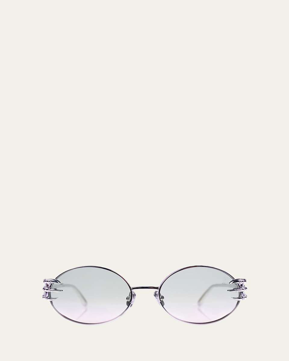 Claw Aventure Silver Titanium Oval Sunglasses